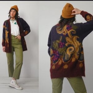 NWOT Vintage Linda Allard for Ellen Tracy Mohair Bland Cardigan Sz M Multicolor